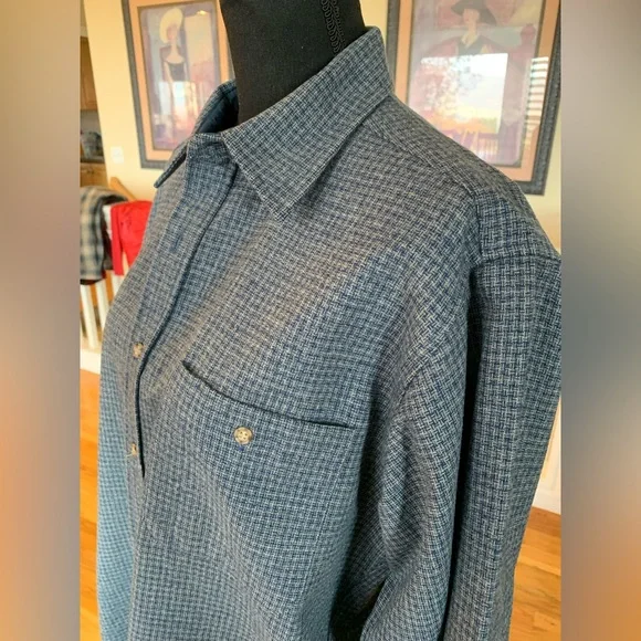 Men's Blue Pendleton Wool Shirt - Picture 2 of 13